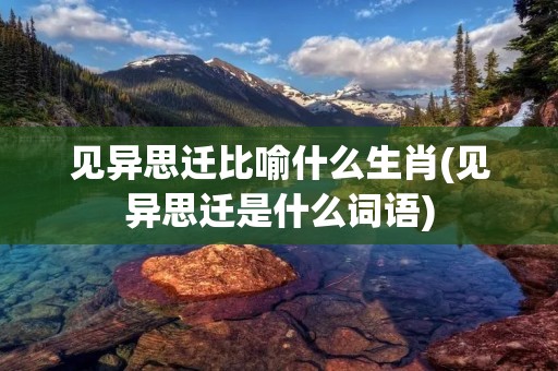 见异思迁比喻什么生肖(见异思迁是什么词语) 见异思迁比喻什么生肖(见异思迁是什么词语)