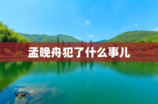 孟晚舟犯了什么事儿