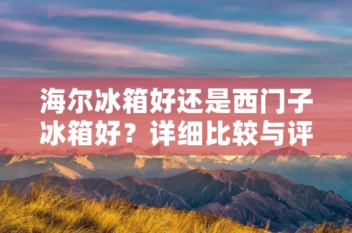 海尔冰箱好还是西门子冰箱好？详细比较与评析