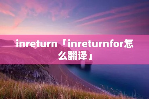 inreturn「inreturnfor怎么翻译」 inreturn「inreturnfor怎么翻译」