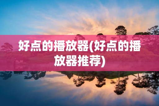 好点的播放器(好点的播放器推荐)
