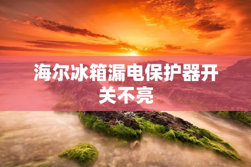 海尔冰箱漏电保护器开关不亮：如何解决问题