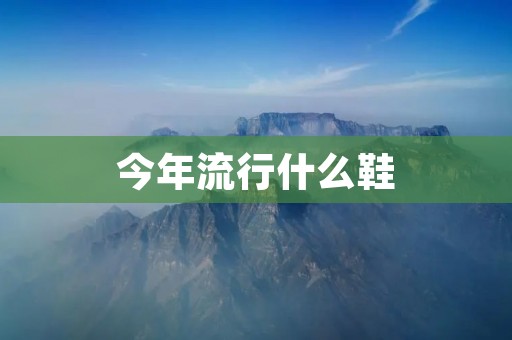今年流行什么鞋