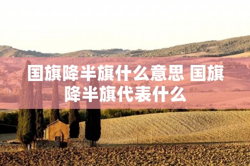 国旗降半旗什么意思 国旗降半旗代表什么