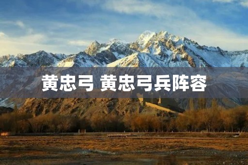 黄忠弓 黄忠弓兵阵容 黄忠弓 黄忠弓兵阵容