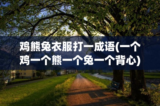 鸡熊兔衣服打一成语(一个鸡一个熊一个兔一个背心)