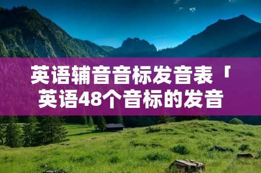 英语辅音音标发音表「英语48个音标的发音」