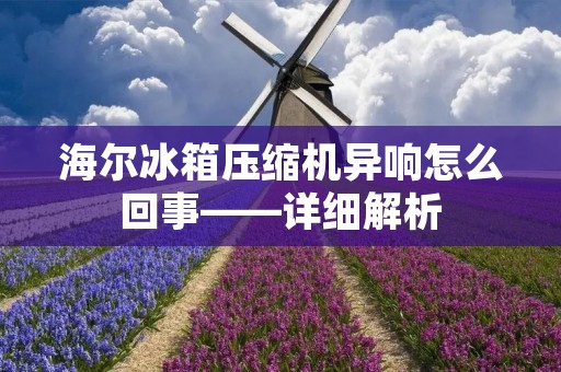 海尔冰箱压缩机异响怎么回事——详细解析