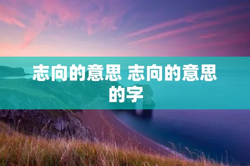 志向的意思 志向的意思的字 志向的意思 志向的意思的字