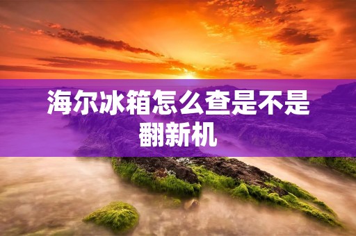 海尔冰箱怎么查是不是翻新机