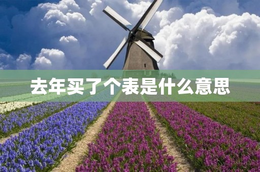 去年买了个表是什么意思 去年买了个表是什么意思