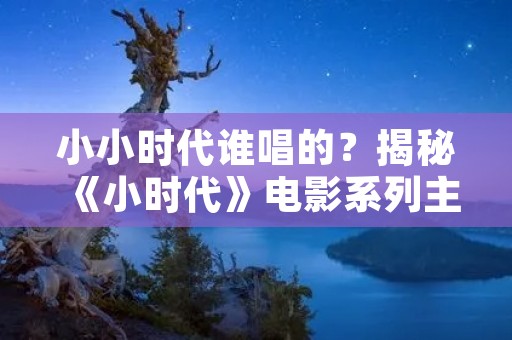 小小时代谁唱的？揭秘《小时代》电影系列主题曲的歌手身份