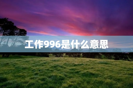 工作996是什么意思