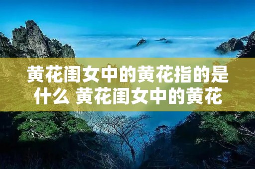 黄花闺女中的黄花指的是什么 黄花闺女中的黄花指的是什么生肖