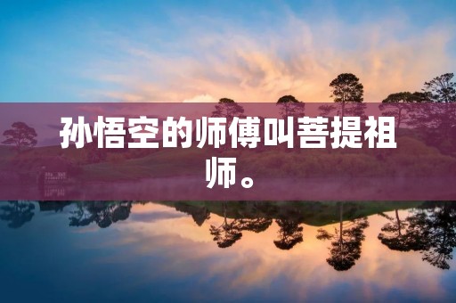 孙悟空的师傅叫菩提祖师。 孙悟空的师傅叫菩提祖师。