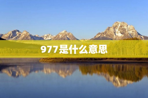 977是什么意思 977是什么意思