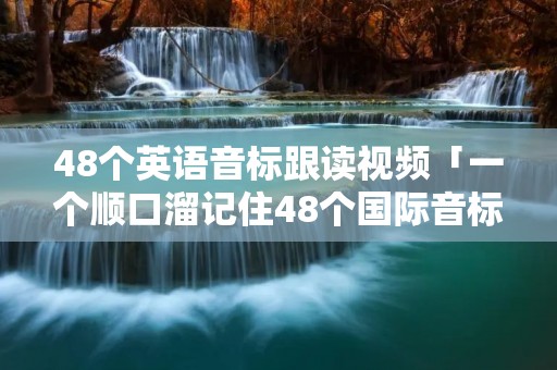48个英语音标跟读视频「一个顺口溜记住48个国际音标」