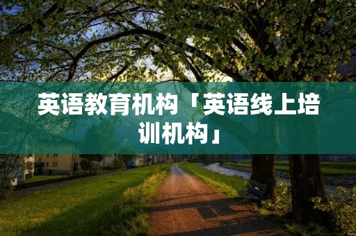 英语教育机构「英语线上培训机构」