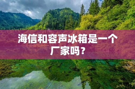 海信和容声冰箱是一个厂家吗？