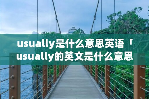 usually是什么意思英语「usually的英文是什么意思」