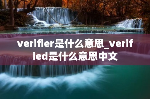 verifier是什么意思_verified是什么意思中文 verifier是什么意思_verified是什么意思中文