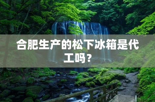 合肥生产的松下冰箱是代工吗? 合肥生产的松下冰箱是代工吗?
