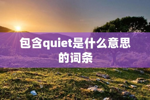 包含quiet是什么意思的词条 包含quiet是什么意思的词条