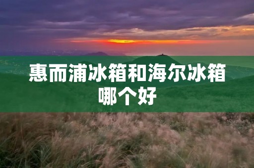 惠而浦冰箱和海尔冰箱哪个好