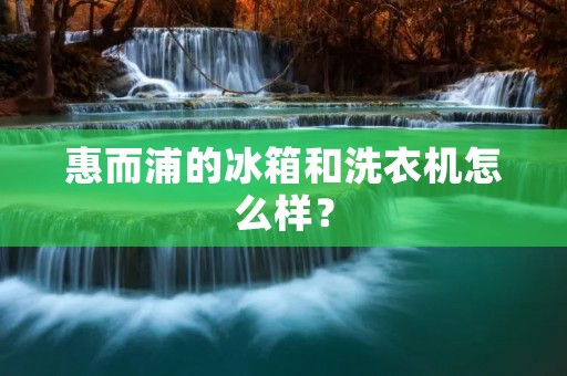 惠而浦的冰箱和洗衣机怎么样?
