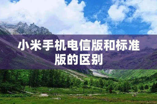 小米手机电信版和标准版的区别 小米手机电信版和标准版的区别