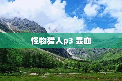 怪物猎人p3 显血:全新的狩猎体验 怪物猎人p3 显血:全新的狩猎体验