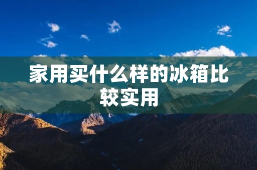 家用买什么样的冰箱比较实用 家用买什么样的冰箱比较实用