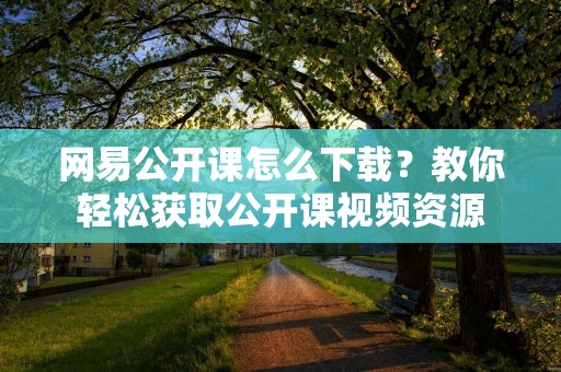 网易公开课怎么下载?教你轻松获取公开课视频资源 网易公开课怎么下载?教你轻松获取公开课视频资源