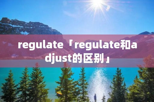 regulate「regulate和adjust的区别」