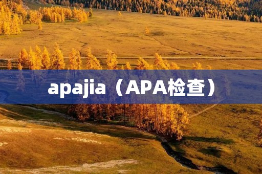 apajia（APA检查）