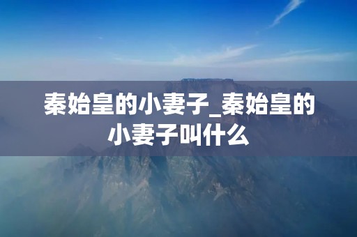 秦始皇的小妻子_秦始皇的小妻子叫什么