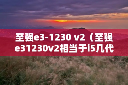 至强e3-1230 v2（至强e31230v2相当于i5几代）