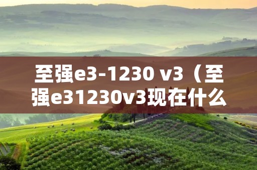 至强e3-1230 v3（至强e31230v3现在什么水平）