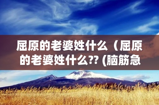屈原的老婆姓什么（屈原的老婆姓什么?? (脑筋急转弯)）