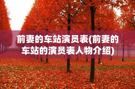 前妻的车站演员表(前妻的车站的演员表人物介绍)