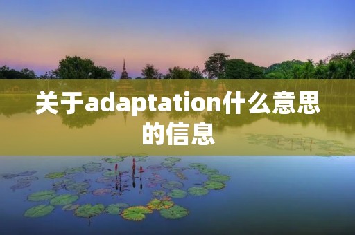 关于adaptation什么意思的信息 关于adaptation什么意思的信息