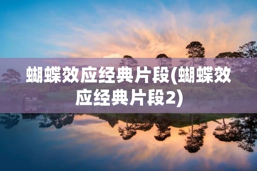 蝴蝶效应经典片段(蝴蝶效应经典片段2) 蝴蝶效应经典片段(蝴蝶效应经典片段2)