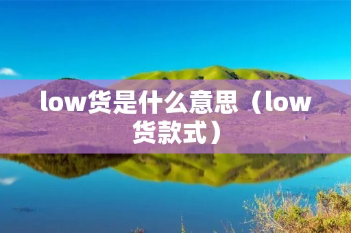 low货是什么意思（low货款式）
