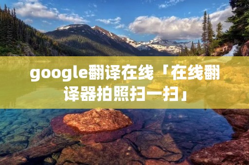 google翻译在线「在线翻译器拍照扫一扫」