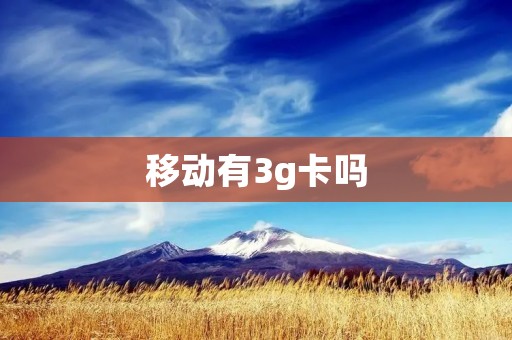 移动有3g卡吗