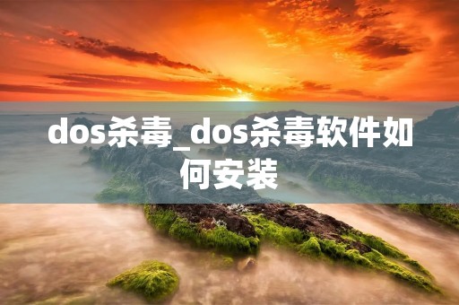 dos杀毒_dos杀毒软件如何安装