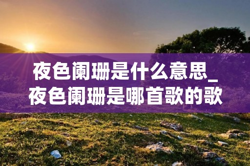 夜色阑珊是什么意思_夜色阑珊是哪首歌的歌词