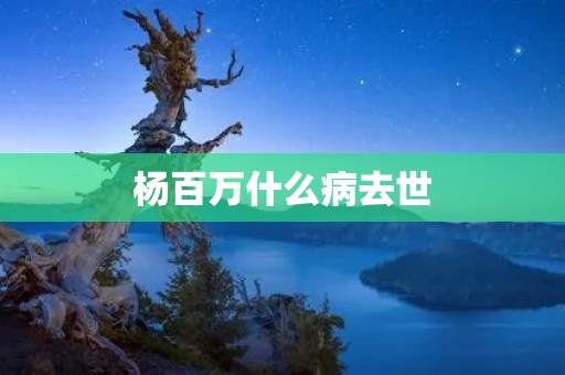杨百万什么病去世