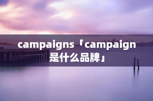 campaigns「campaign是什么品牌」