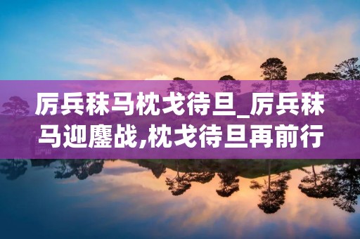 厉兵秣马枕戈待旦_厉兵秣马迎鏖战,枕戈待旦再前行